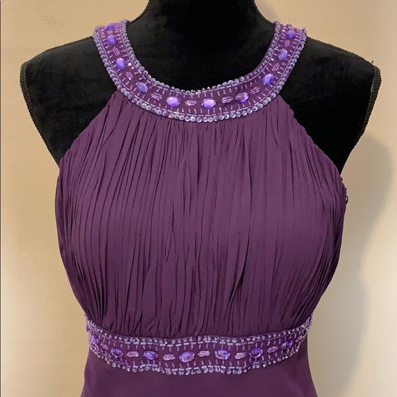 JS Boutique purple halter gown, 8 - Picture 2 of 7
